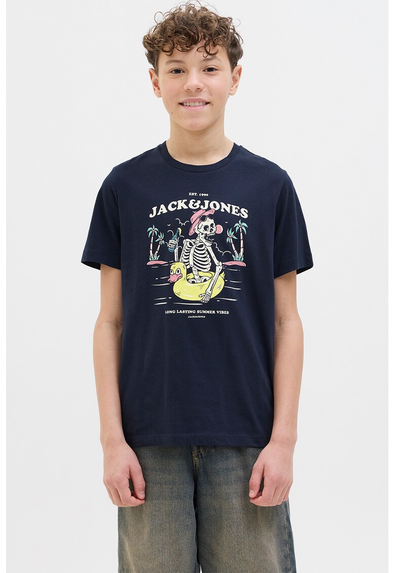 Tricou cu imprimeu logo si grafic - Albastru ultramarin