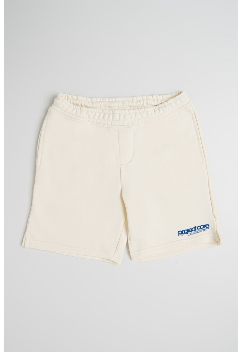 Pantaloni scurti din amestec de bumbac Karl - Alb murdar