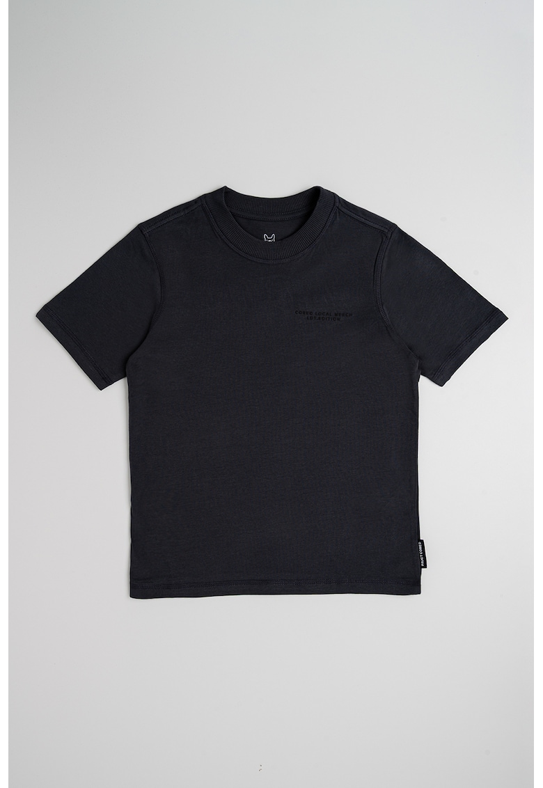 Tricou de bumbac cu decolteu la baza gatului