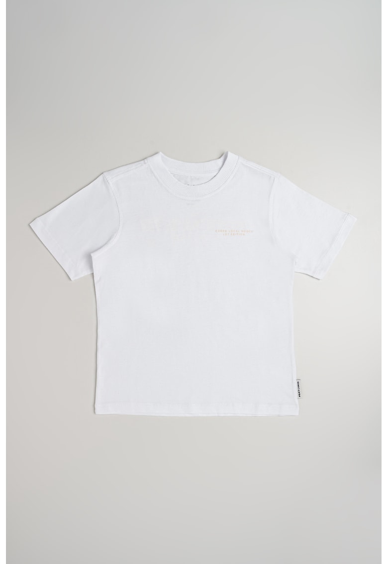 Tricou de bumbac cu decolteu la baza gatului