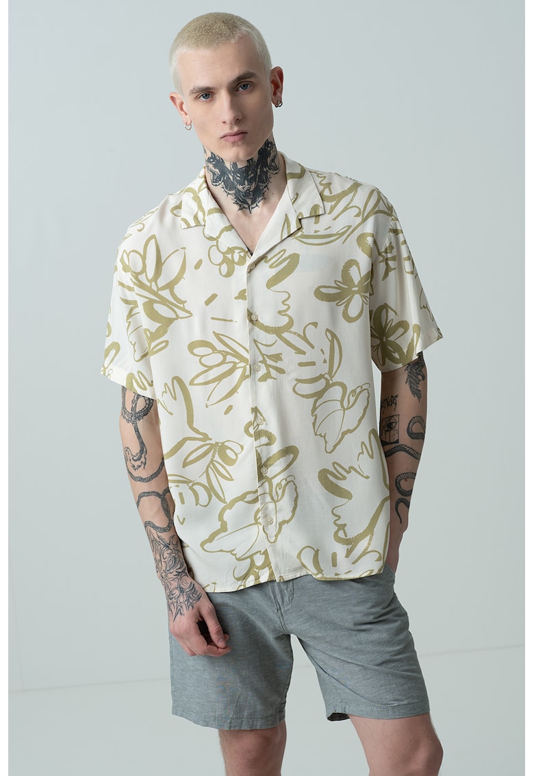 Camasa cu maneci scurte si model abstract Luke