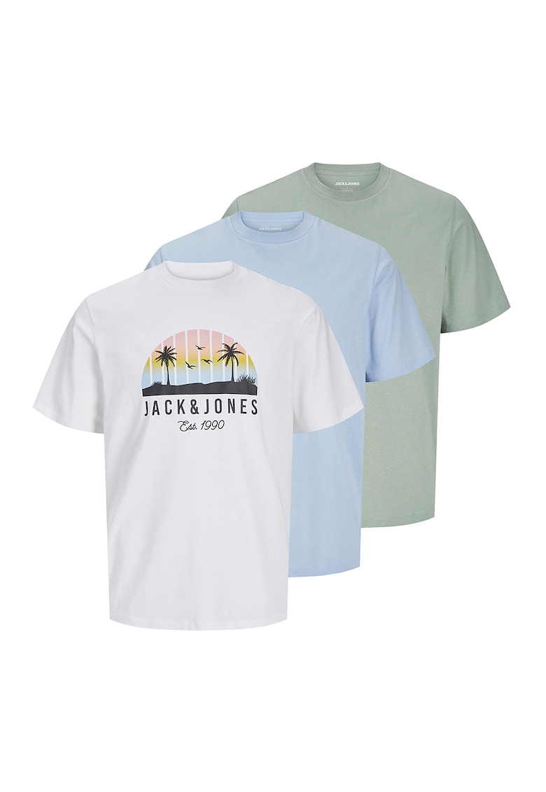 Set de tricouri cu decolteu la baza gatului - 3 piese