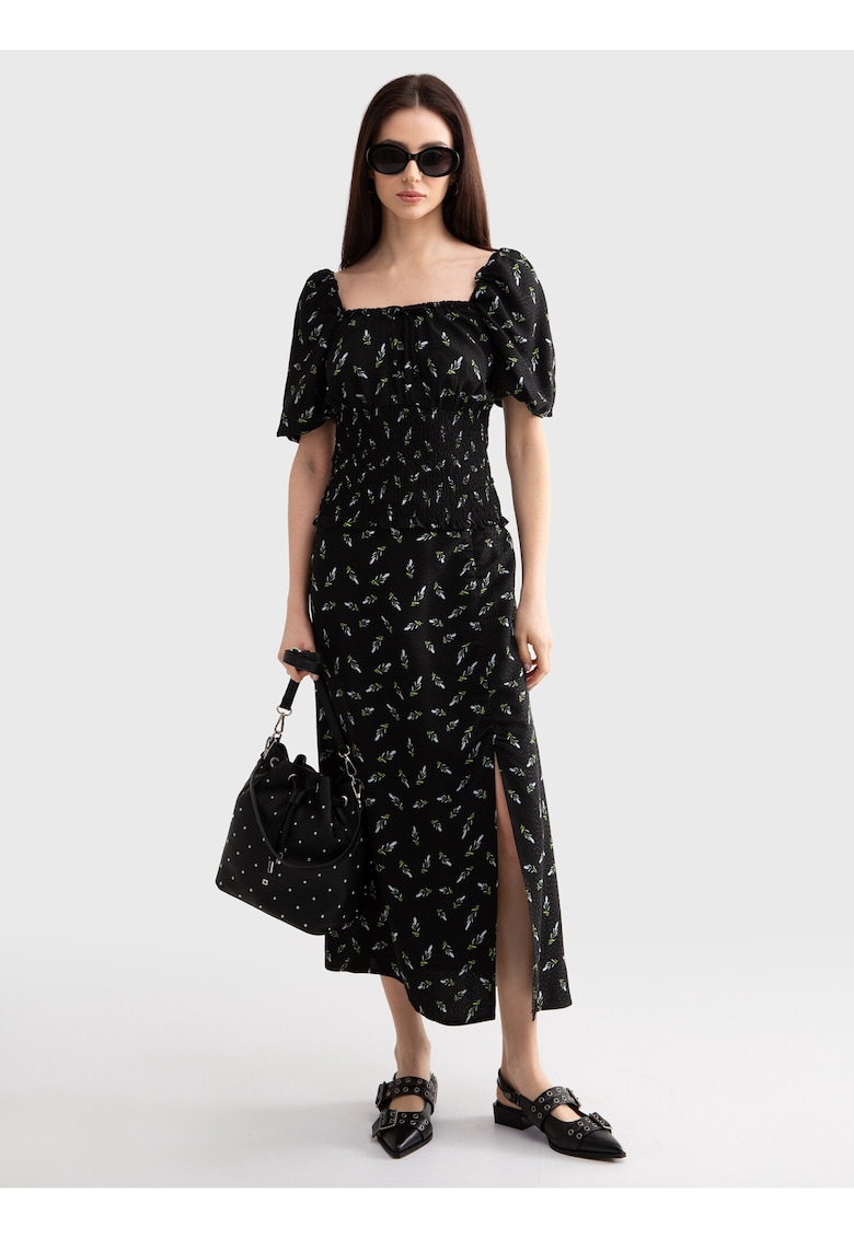 BLUZA CU MODEL FLORAL ONEGA BLUZA CU MODEL FLORAL ONEGA