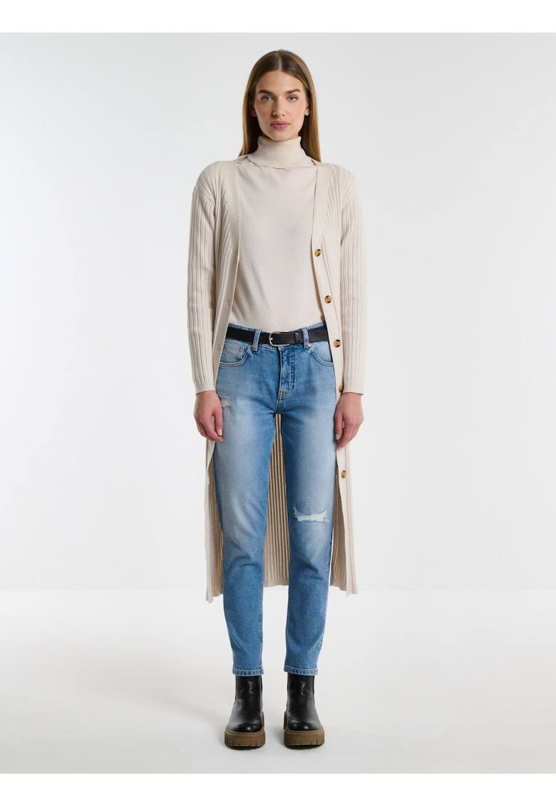 Cardigan lung cu decolteu in V Neka