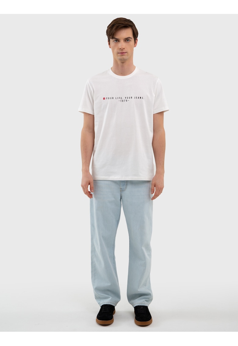 Tricou cu print de bumbac