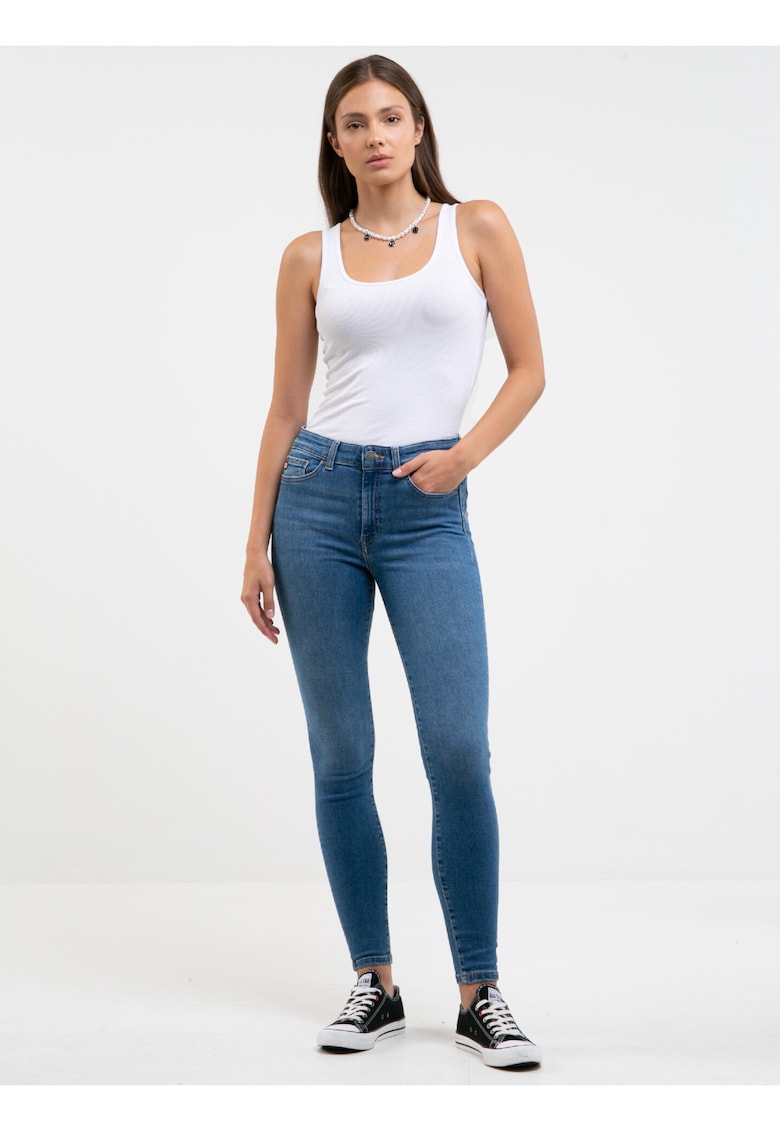 Blugi skinny cu talie inalta si push-up Melinda 340