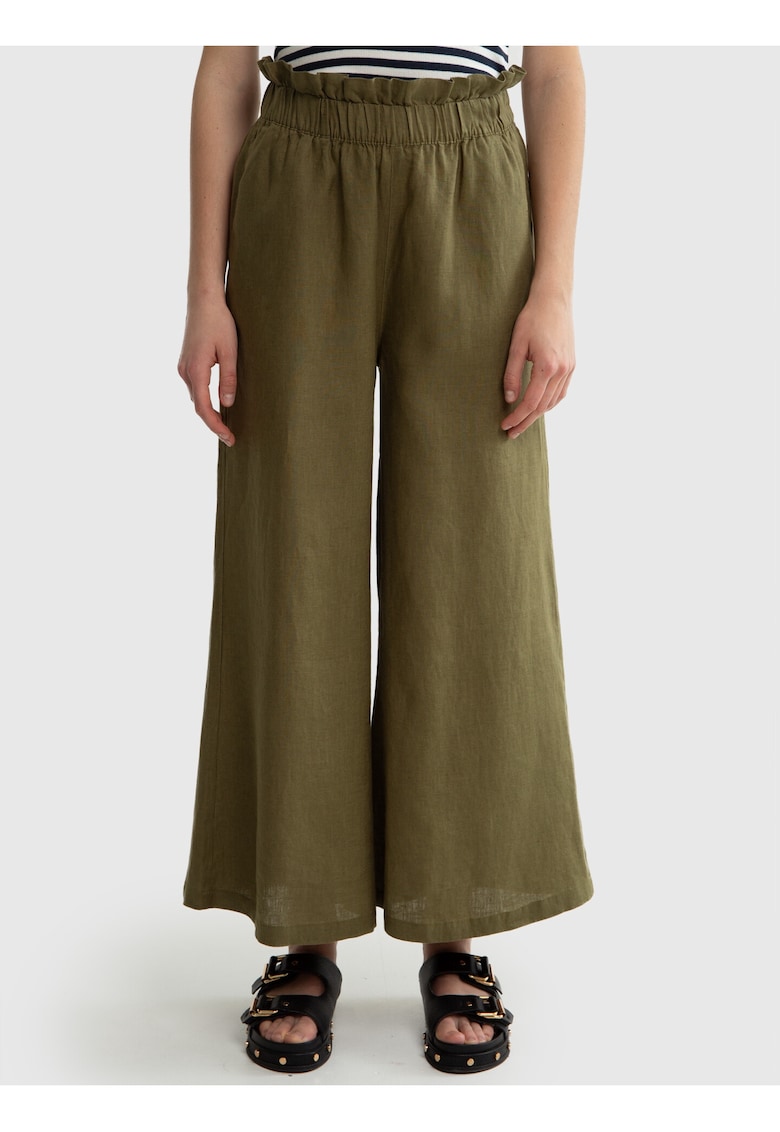 Pantaloni din in Dorona - Verde