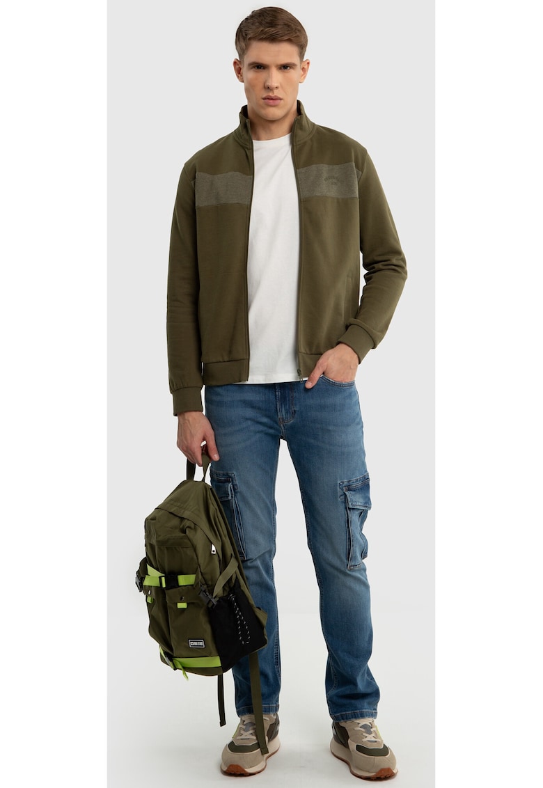 Bluzon cu fermoar si insertie coloblock JOHNSON 303