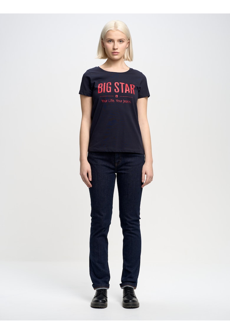 Tricou de bumbac cu decolteu rotund Brunona -