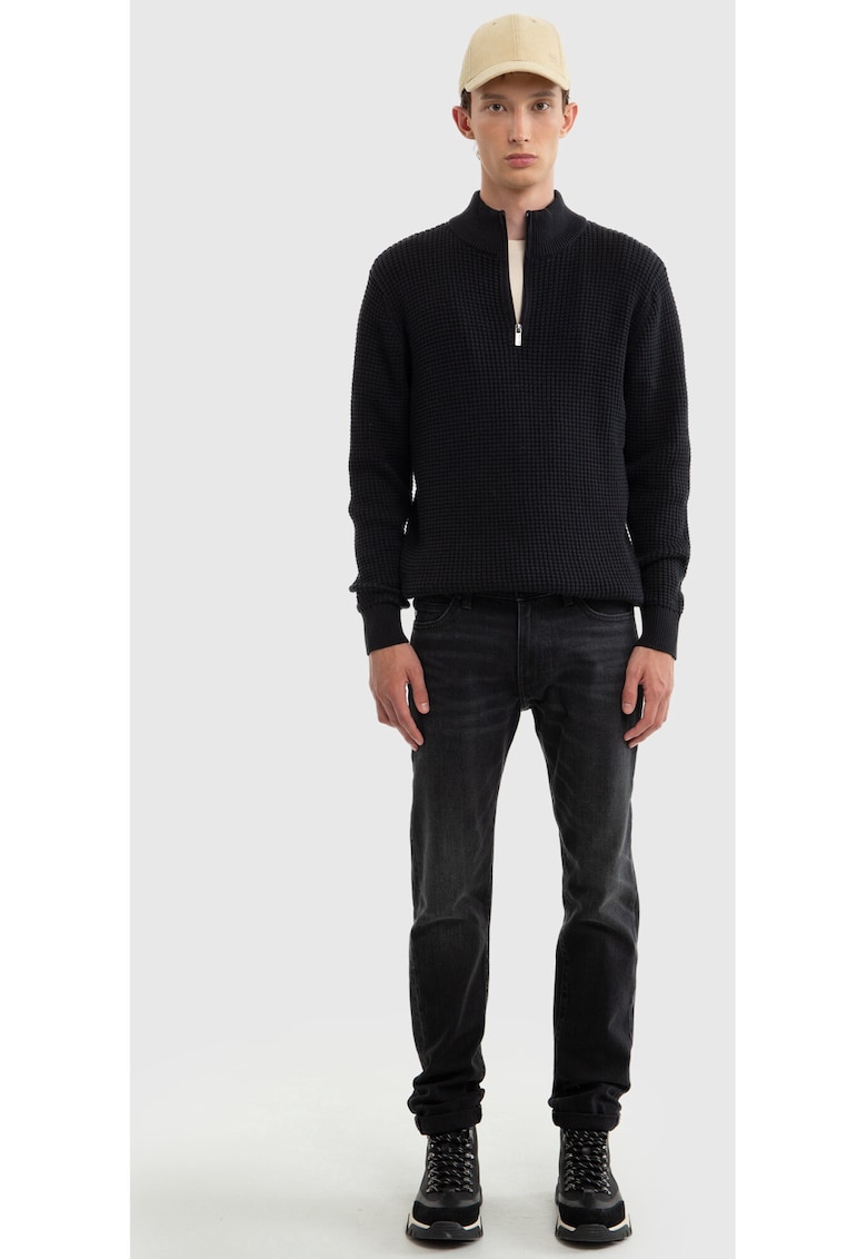 Pulovar tricotat cu fermoar scurt Karlis