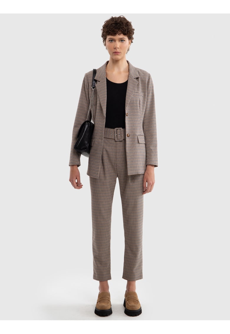 Pantaloni conici in carouri - Multicolor