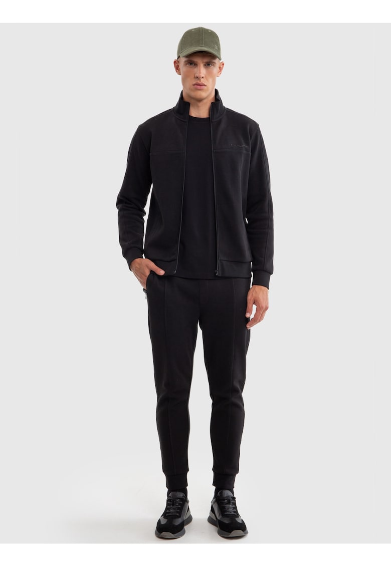 Pantaloni sport cu buzunare cu fermoar - Negru