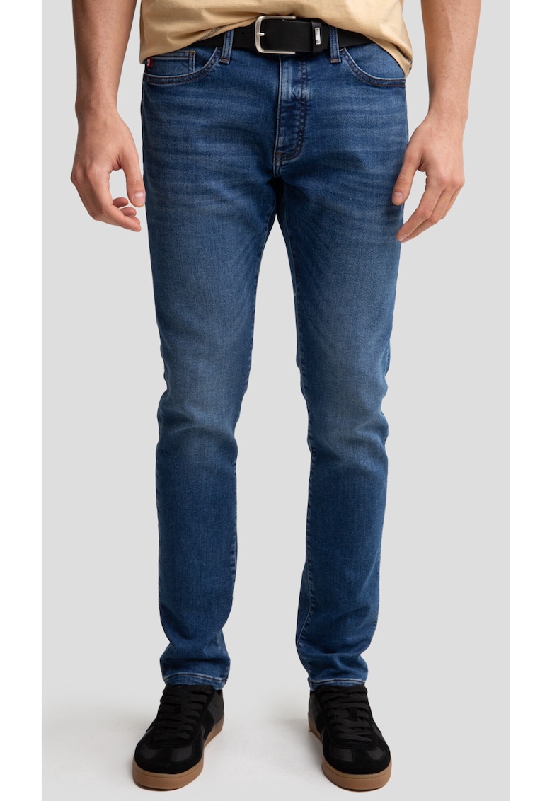Blugi barbati talie joasa - picioare conice - indigo - denim elastic Blugi barbati talie joasa - picioare conice - indigo - denim elastic