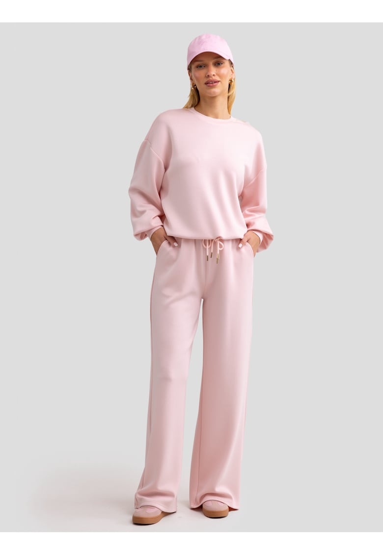 Pantaloni sport cu buzunare oblice Lunara - Roz