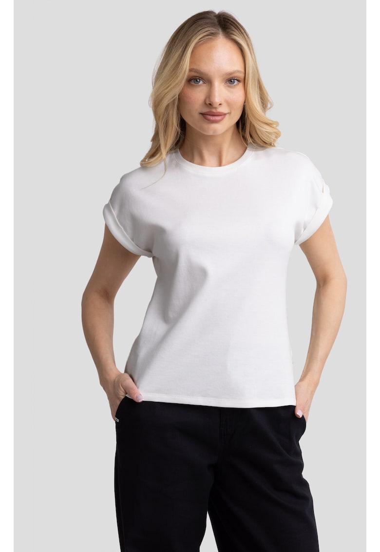 Tricou uni cu maneci rulate Adela