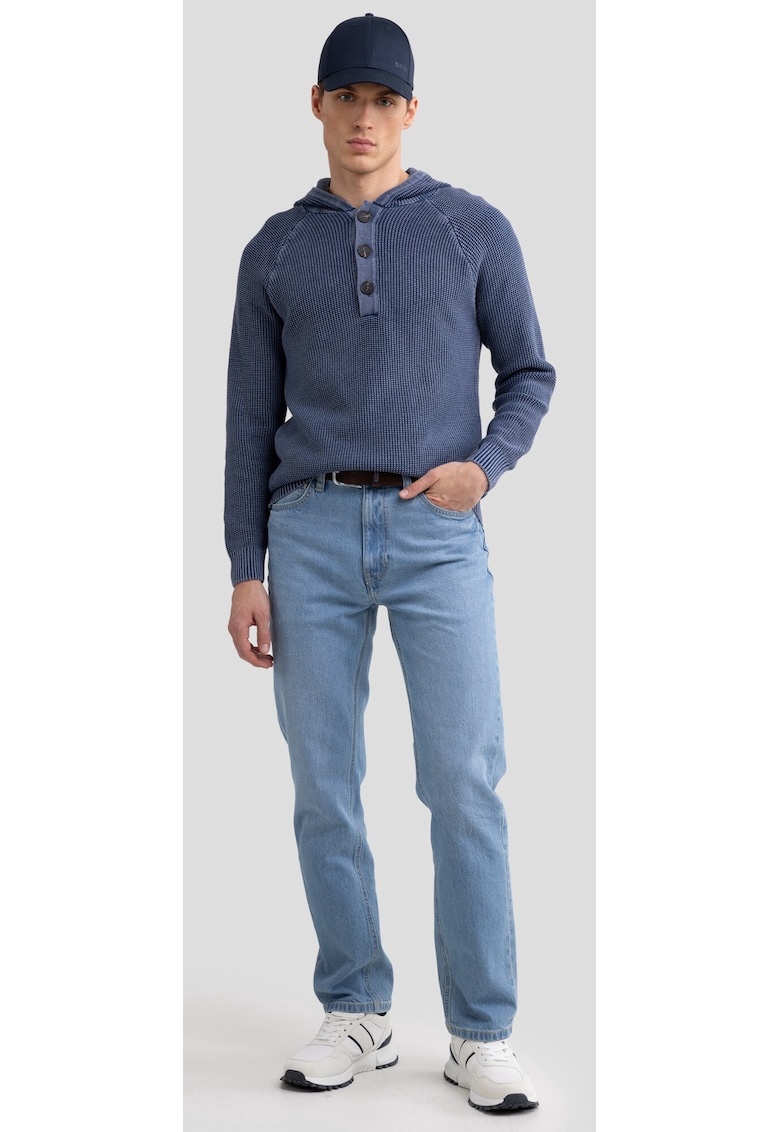 Pulover cu gluga si maneci raglan Carlson 403