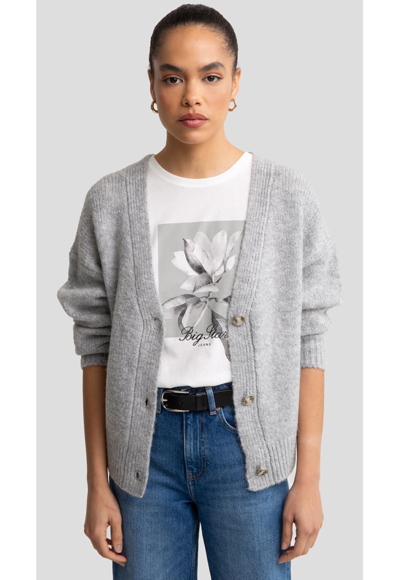Cardigan uni din amestec de lana Kardica 901