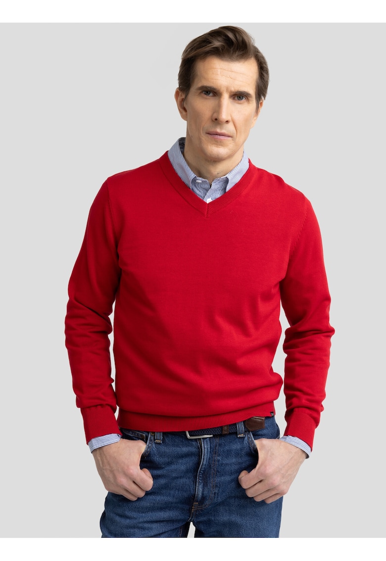 Pulover uni cu decolteu in V Vassic 603