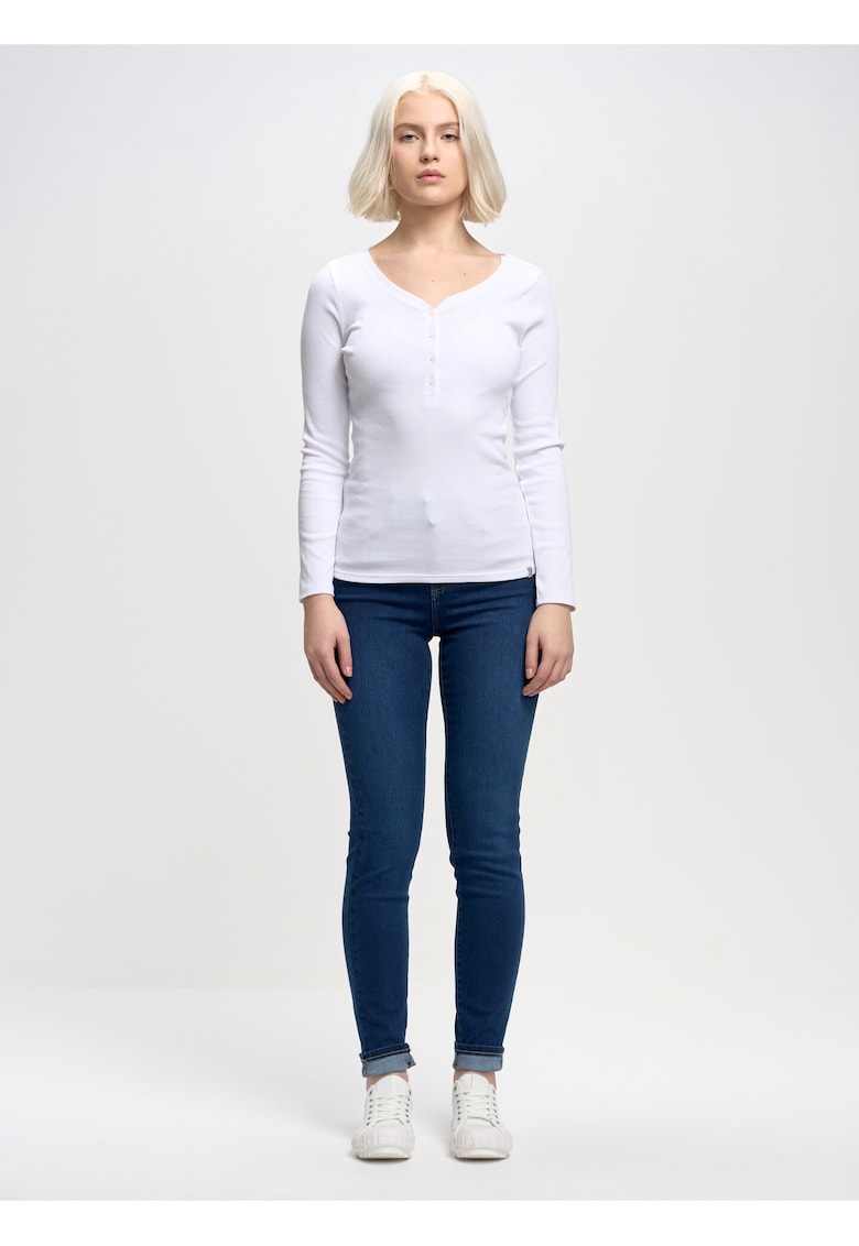 Bluza Henley din amestec de bumbac NATHALIE 101 -