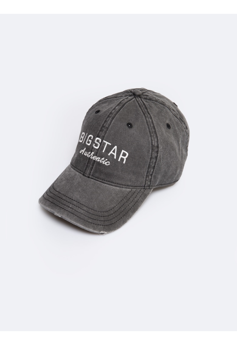 Caciula unisex  din denim negru - cu logo brodat - model AUTHENTIC - o singura marime