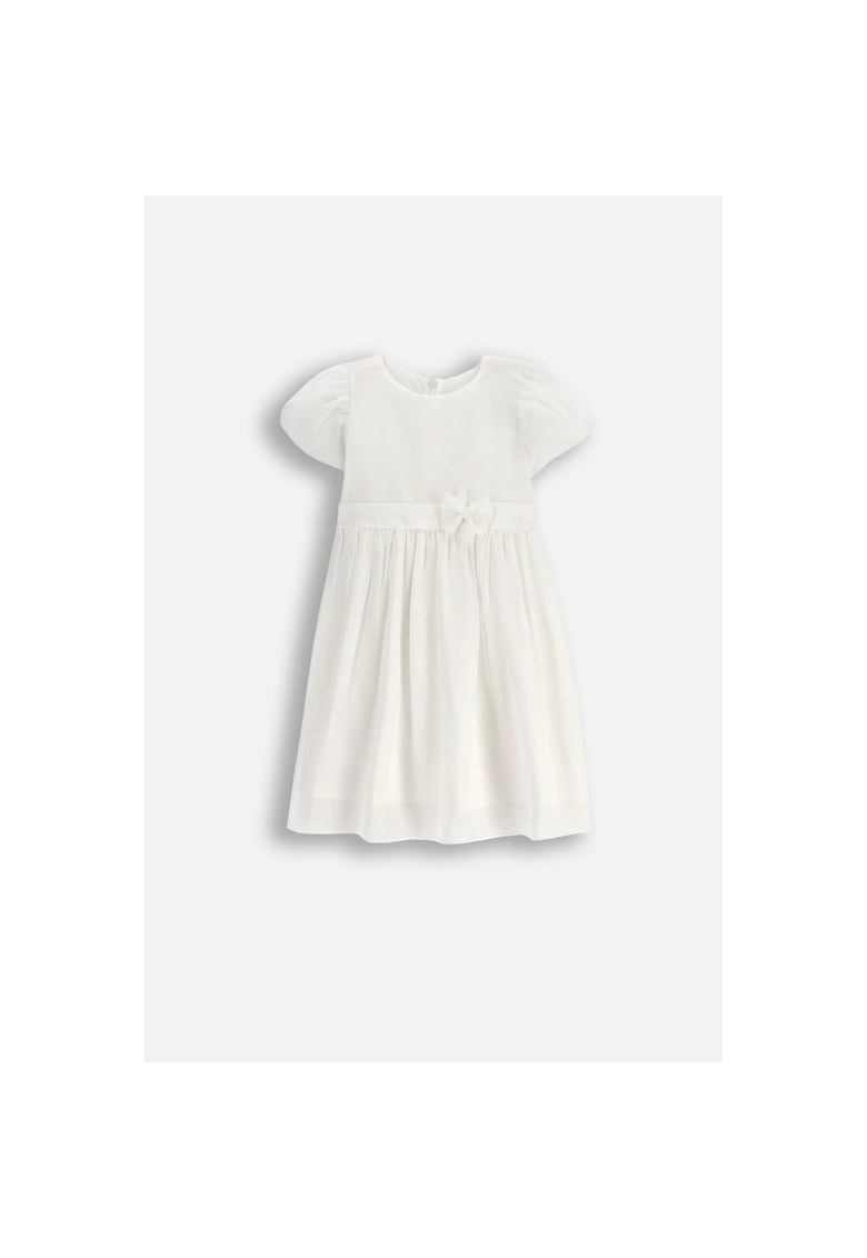 Rochie evazata cu maneci bufante - Alb