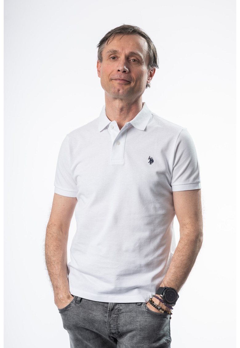 Tricou barbati guler si maneca scurta - negru