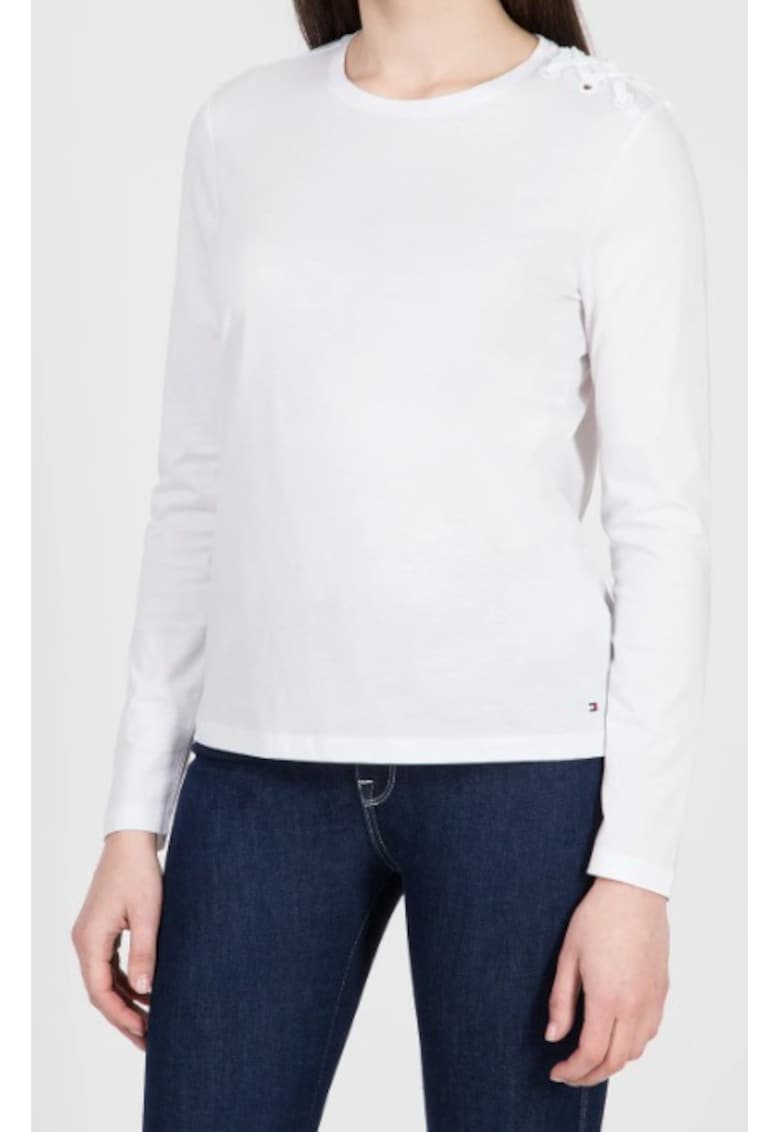 Bluza cu maneca lunga Kristiedwqfwq - Alb