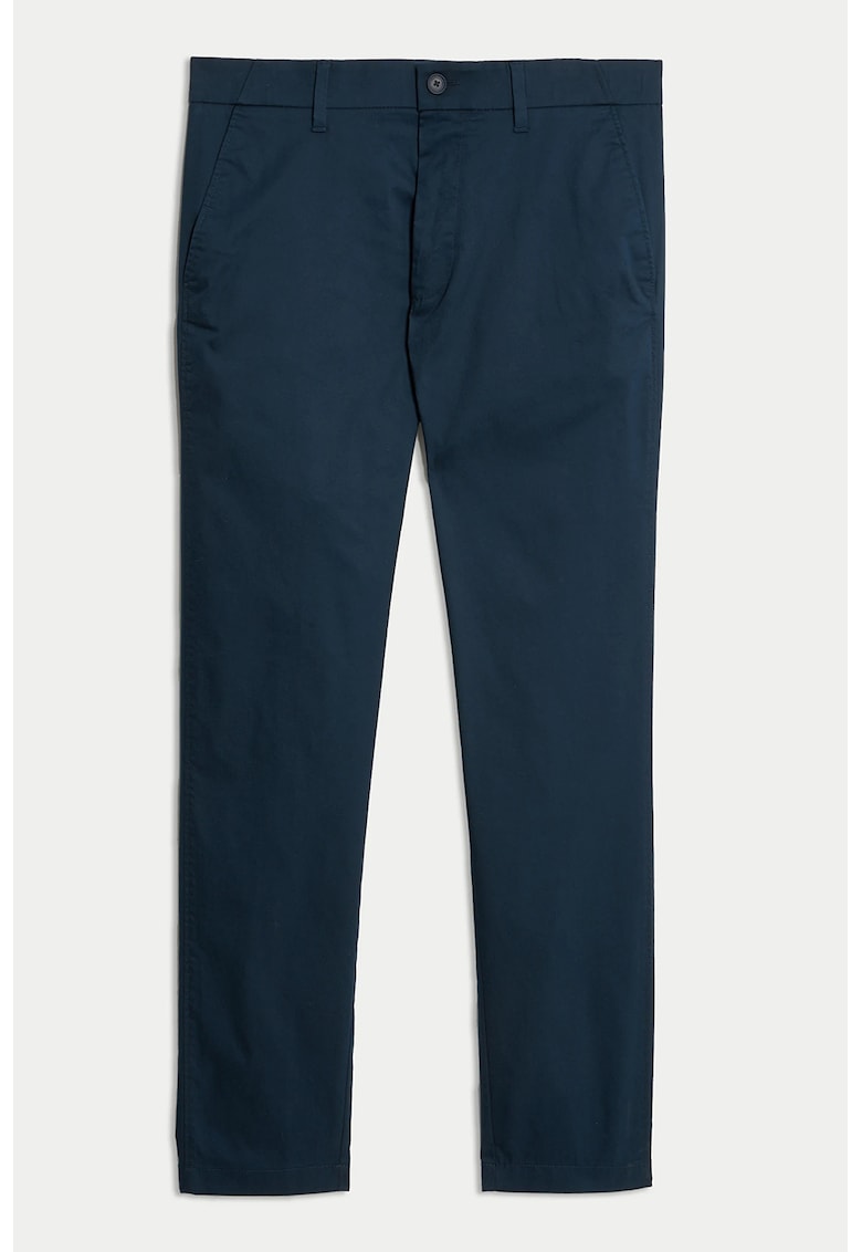 Pantaloni chino cu buzunar oblice - Albastru inchis