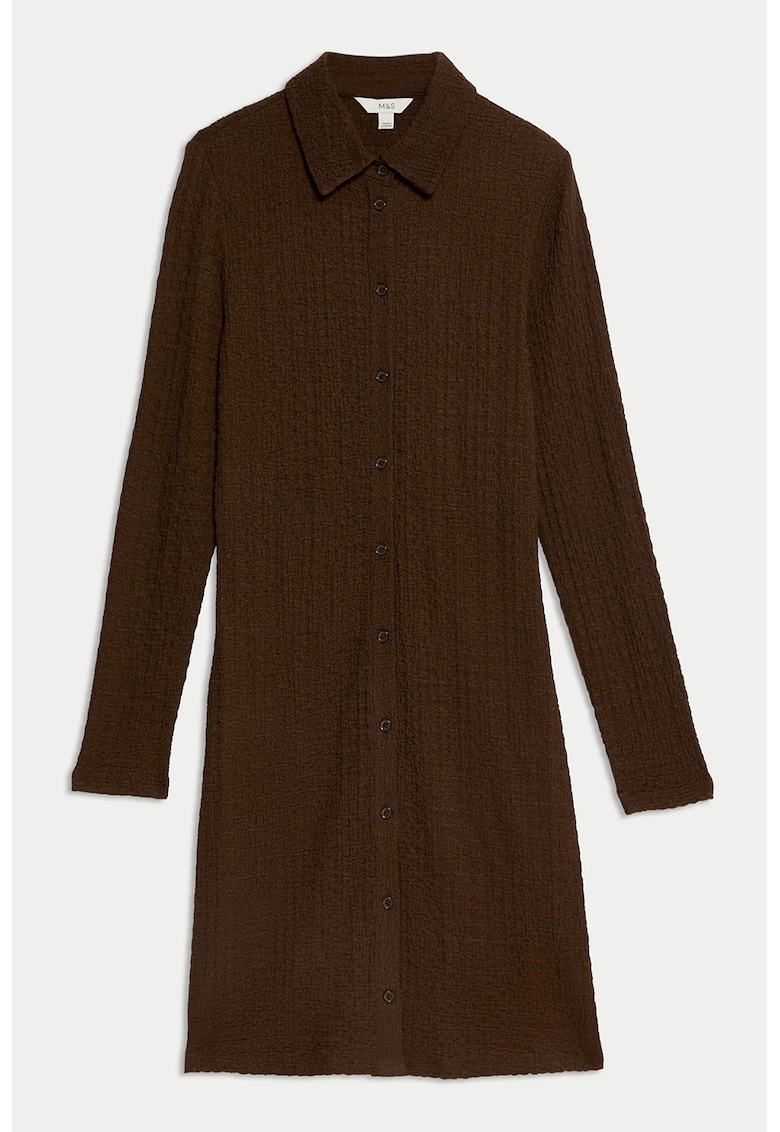 Rochie-camasa midi texturata