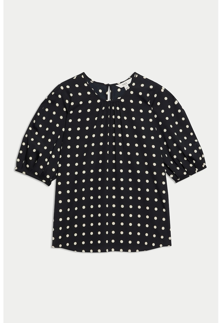Bluza cu imprimeu si maneci bufante