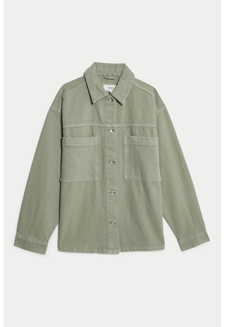 Jacheta-camasa din denim relaxed fit
