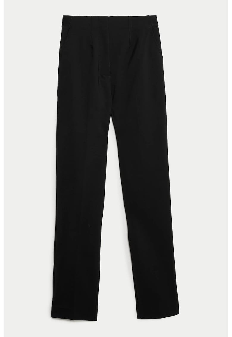 Pantaloni slim fit cu talie medie - Negru/Negru stins