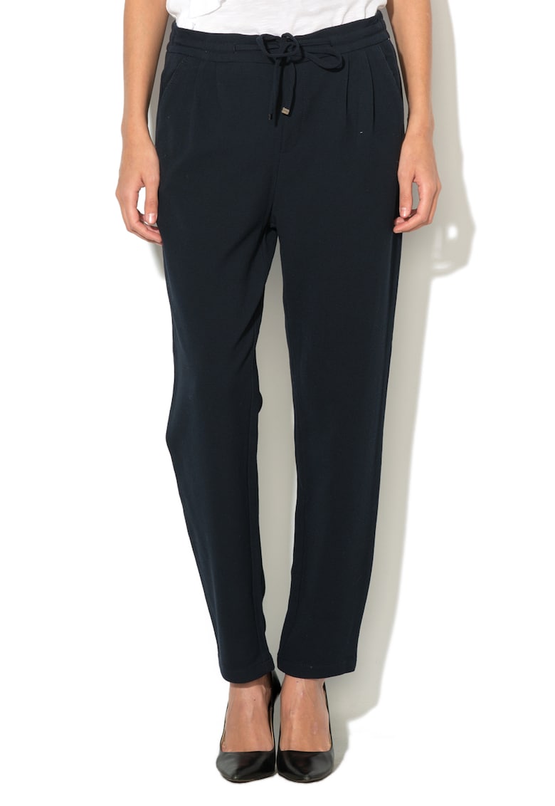 Pantaloni jogger texturati cu snur pentru ajustare