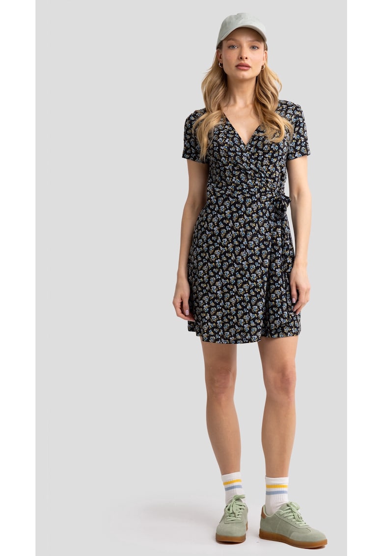 Rochie din modal cu imprimeu floral Rihatana - Negru