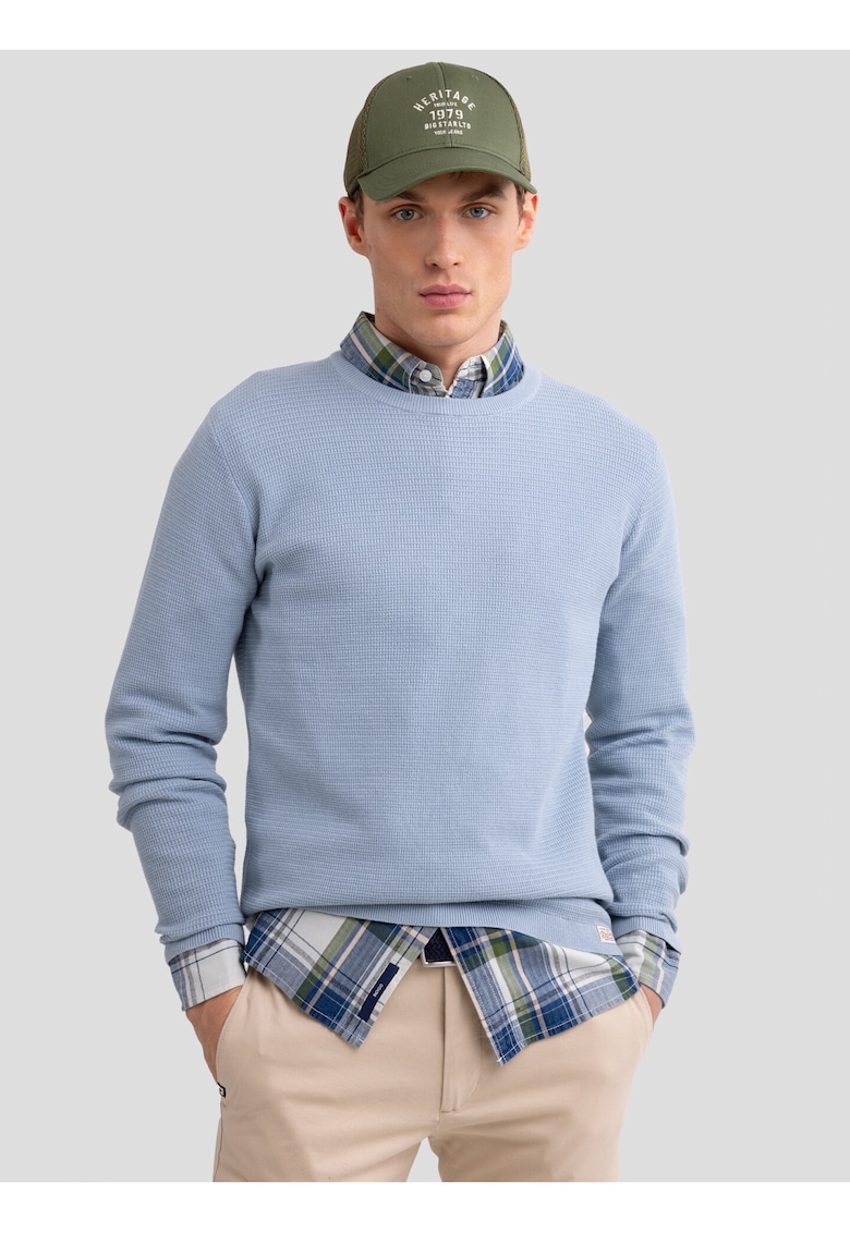 Pulover de bumbac cu maneci cazute