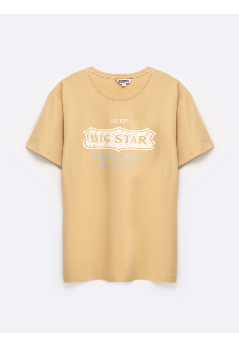 Tricou cu print si maneci cazute