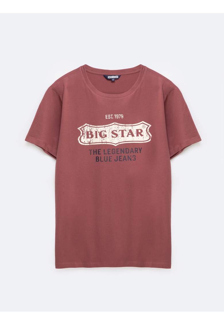 Tricou bumbac cu maneci cazute - 654875 - Caramiziu
