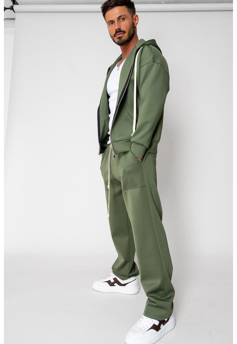 Set Jacheta cu fermoar si Pantalon lung Kaki 15324