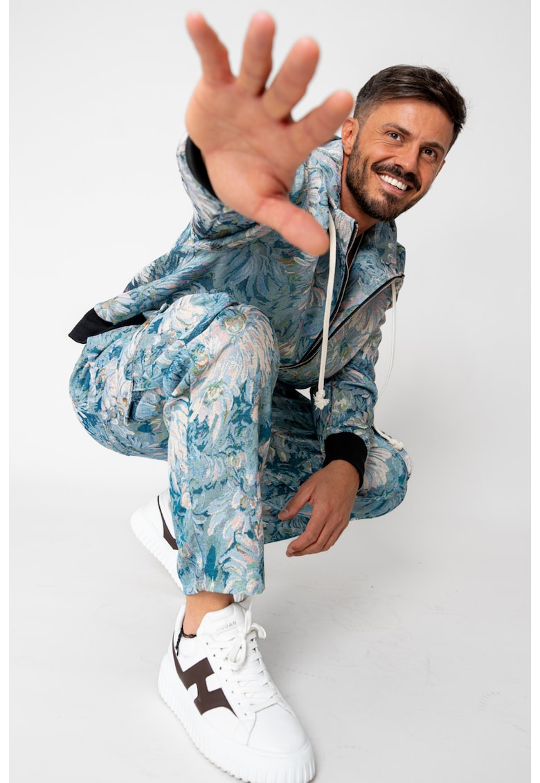 Set Hanorac si Pantalon lung cargo Blue Flower 15342