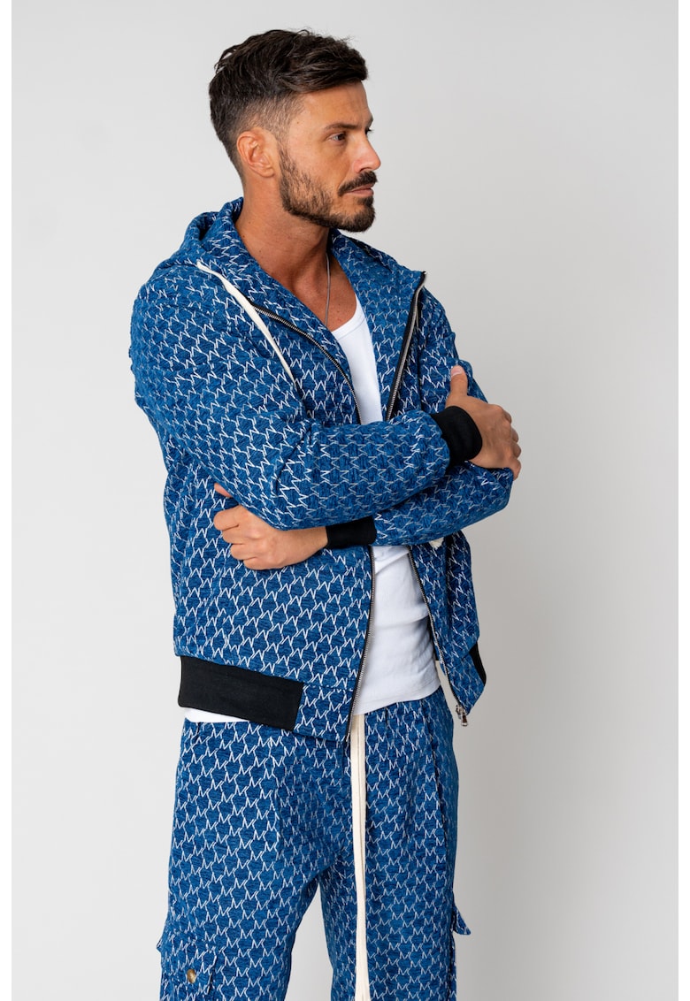 Set Hanorac cu fermoar si Pantalon lung cargo Dark Blue 15346