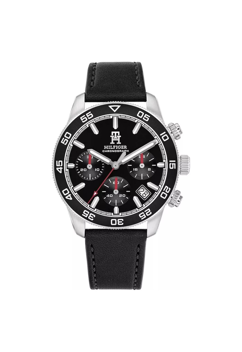 Ceas barbatesc TH85 1792162 - 41mm - negru - curea din piele - cronograf - data