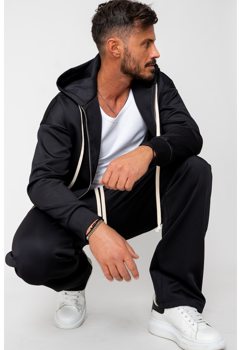 Set Loren Jacheta cu fermoar si Pantalon lung Black 17998