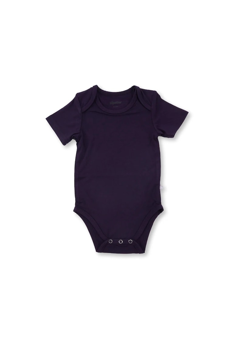 Body cu maneca scurta din bambus -  Albastru Navy - pentru baieti