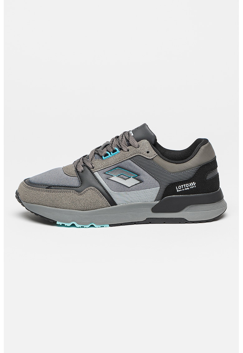Pantofi sport cu insertii de plasa Berme - Alb/Gri inchis