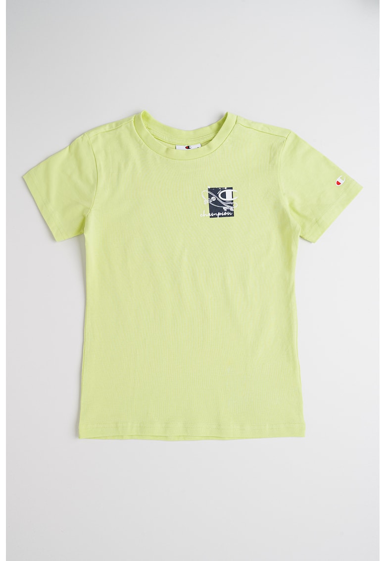 Tricou cu logo - Alb/Verde lime