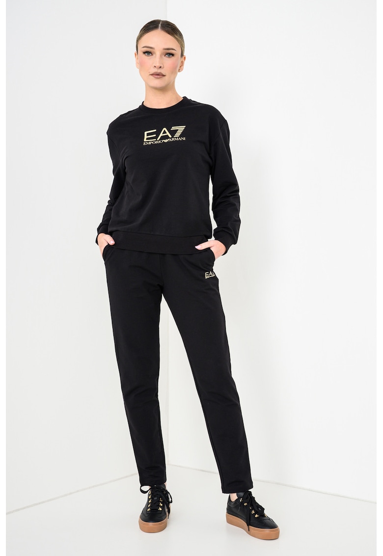 Trening cu imprimeu logo pentru fitness - Negru