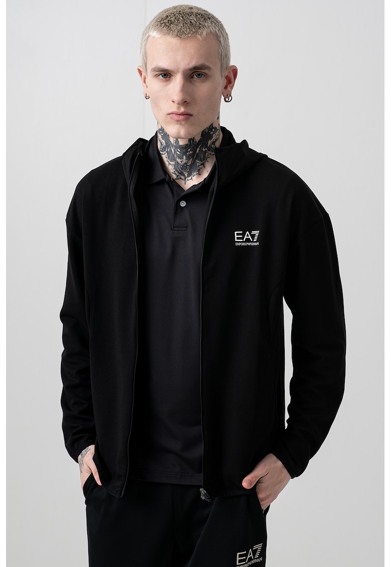 Hanorac din amestec de modal cu maneci cazute