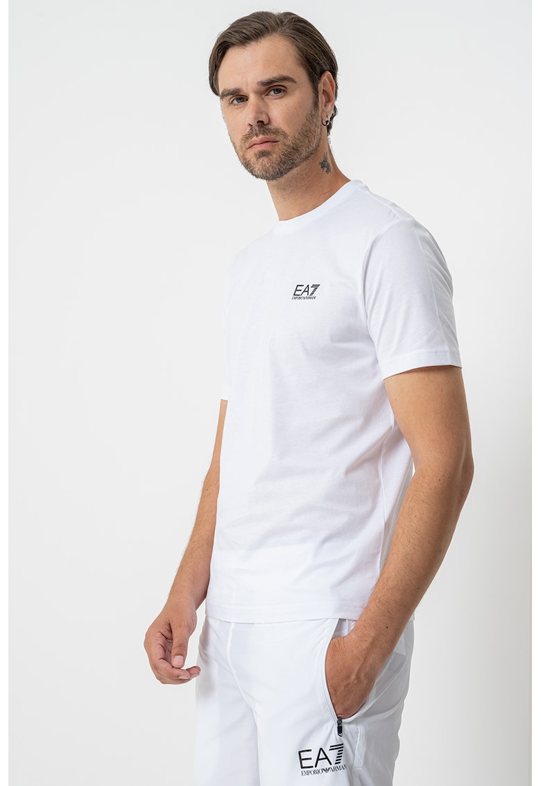 Tricou cu model uni Gircollo - Negru/Alb optic