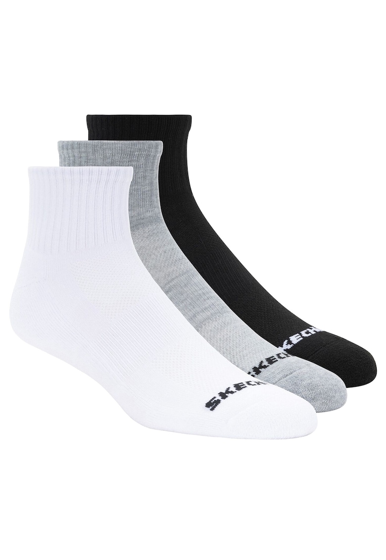 Skechers Set sosete - 3PPK Qtr Crew Socks S114235-BKWG - Alb - 43-46 - 3 buc