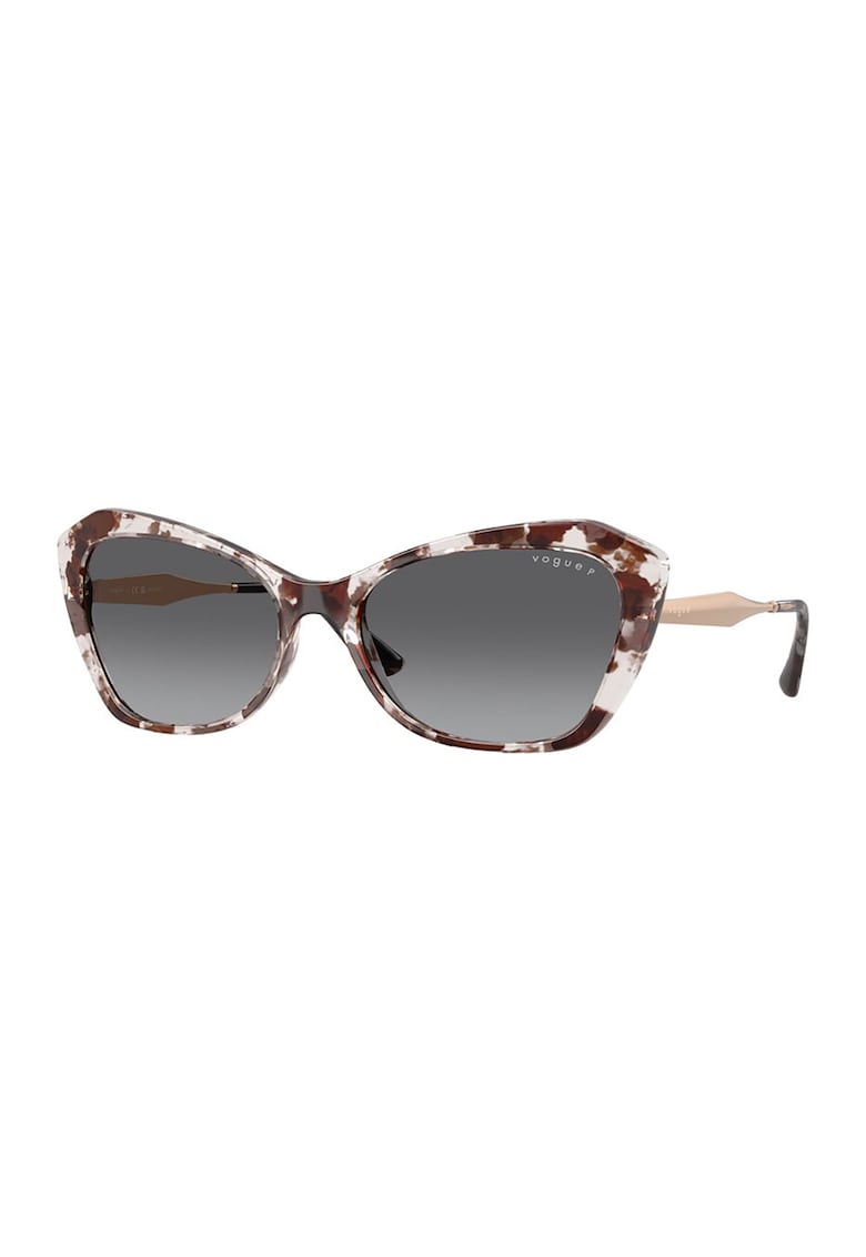 Ochelari de soare cat-eye cu logo - Alb/Auriu/Maro